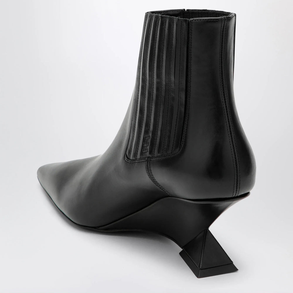 The Attico - Cheope wedge-heel ankle boots in black calfskin Brand Apparel & Accessories > Shoes