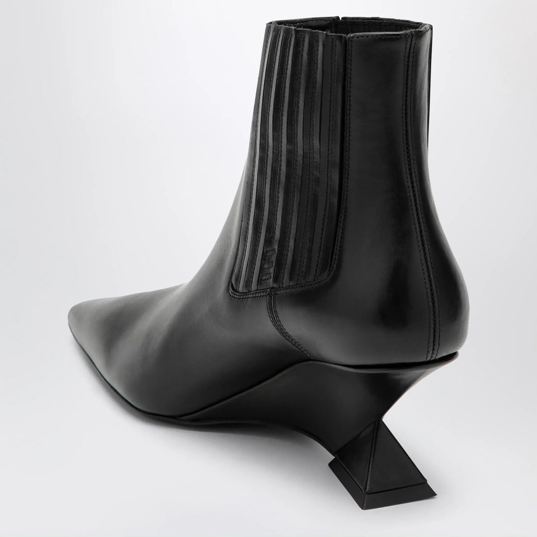 The Attico - Cheope wedge-heel ankle boots in black calfskin Brand Apparel &amp; Accessories > Shoes