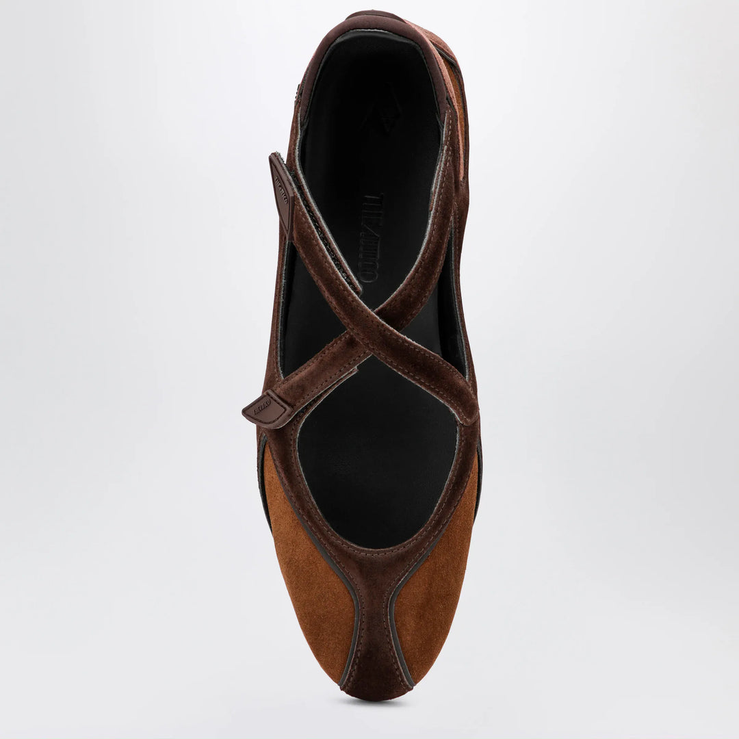 The Attico - Floor 01 suede ballerina-sneaker flats in brown Brand Apparel &amp; Accessories > Shoes