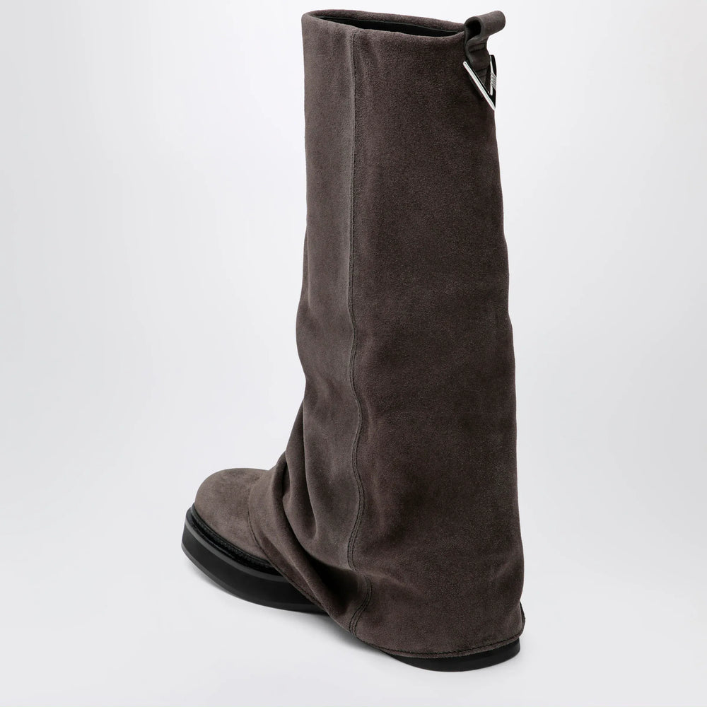 The Attico - Robin combat boots in suede, dark grey Brand Apparel & Accessories > Shoes
