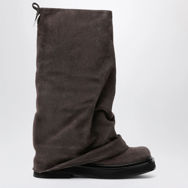 The Attico - Robin combat boots in suede, dark grey Brand Apparel &amp; Accessories > Shoes