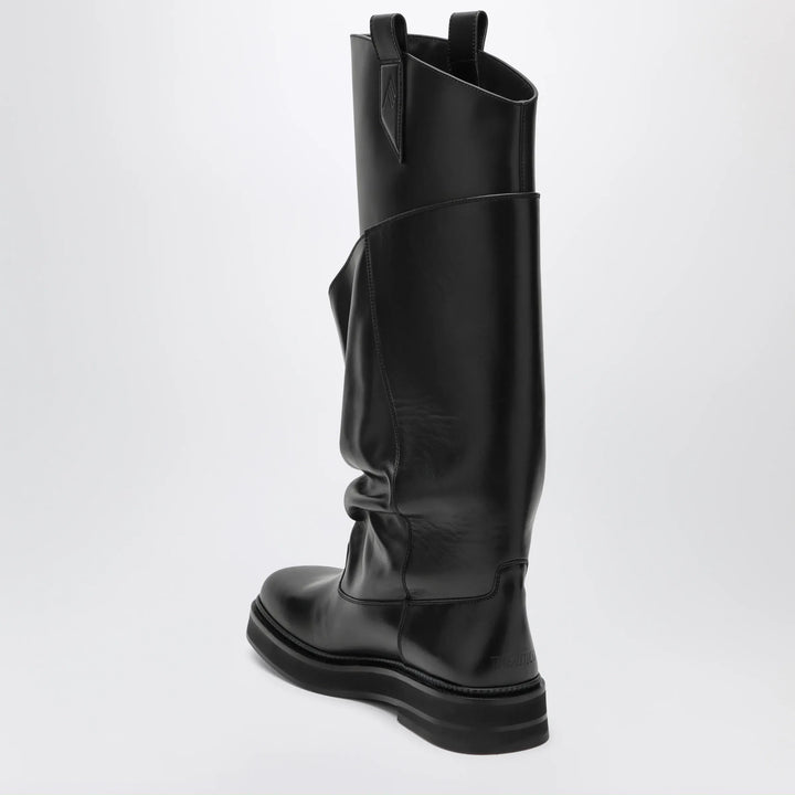 The Attico - Robin Passeggiata combat boots in black calf leather Brand Apparel &amp; Accessories > Shoes