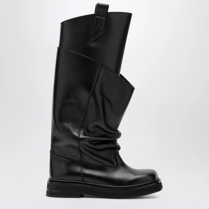 The Attico - Robin Passeggiata combat boots in black calf leather Brand Apparel &amp; Accessories > Shoes 36 IT