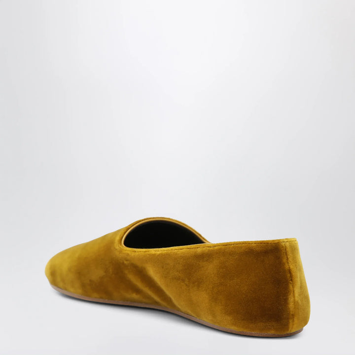 The Row - Ponti velvet slip-on slippers in mustard Brand Apparel &amp; Accessories > Shoes