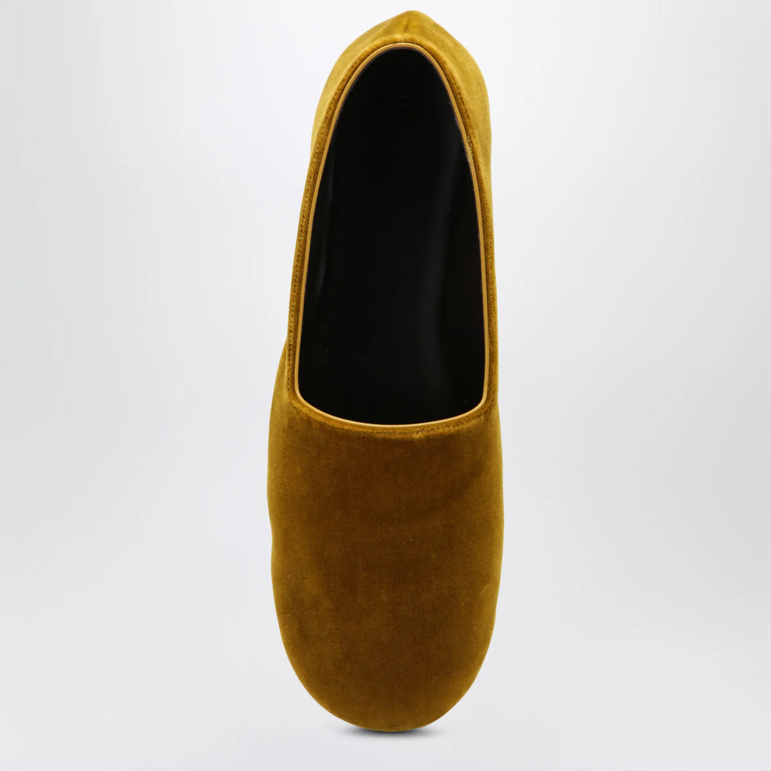 The Row - Ponti velvet slip-on slippers in mustard Brand Apparel &amp; Accessories > Shoes