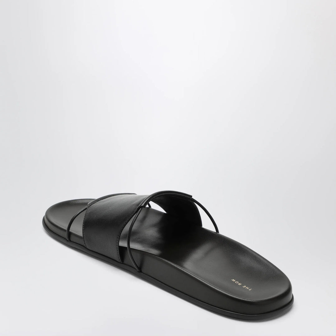 The Row - Vivienne Slide sandals in black nappa Brand Apparel &amp; Accessories > Shoes