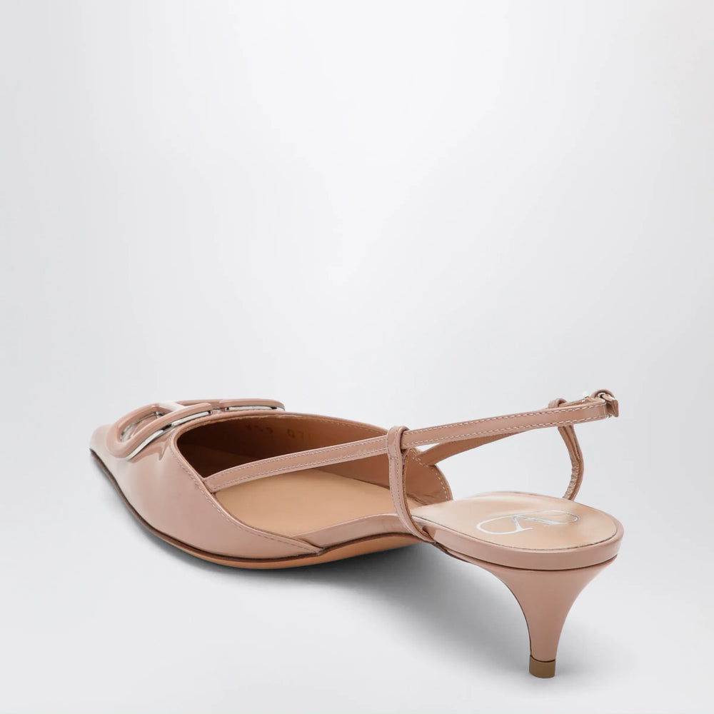 Valentino Garavani - Cinnamon pink VLogo Signature patent leather slingback pumps Brand Apparel & Accessories > Shoes