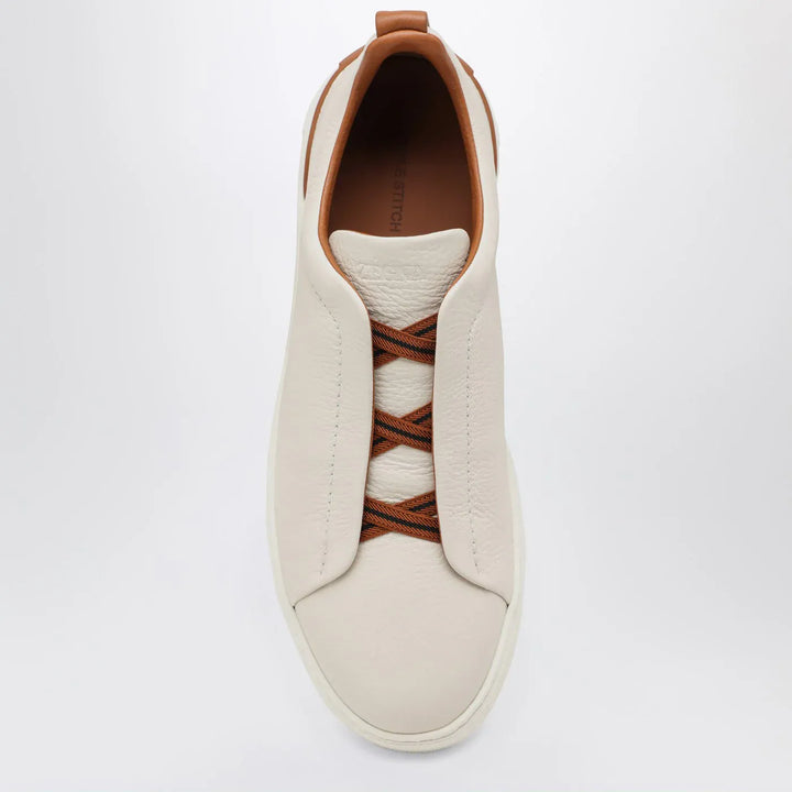 ZEGNA - White leather Triple Stitch Sneakers Brand Apparel &amp; Accessories > Shoes 6,5 UK