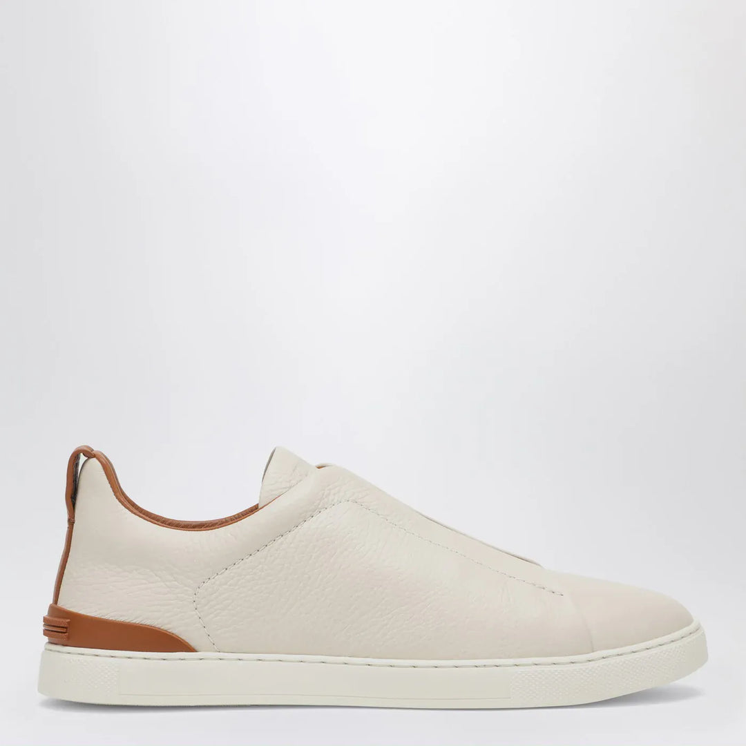 ZEGNA - White leather Triple Stitch Sneakers Brand Apparel & Accessories > Shoes 6,5 UK