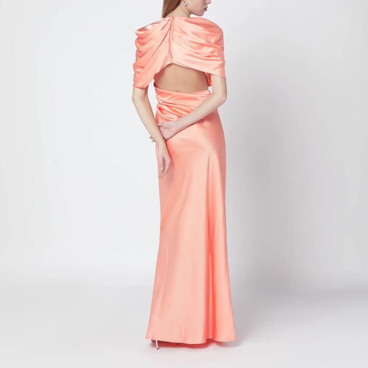 Stella McCartney - Pink shiny satin maxi dress Brand Apparel &amp; Accessories 42  IT
