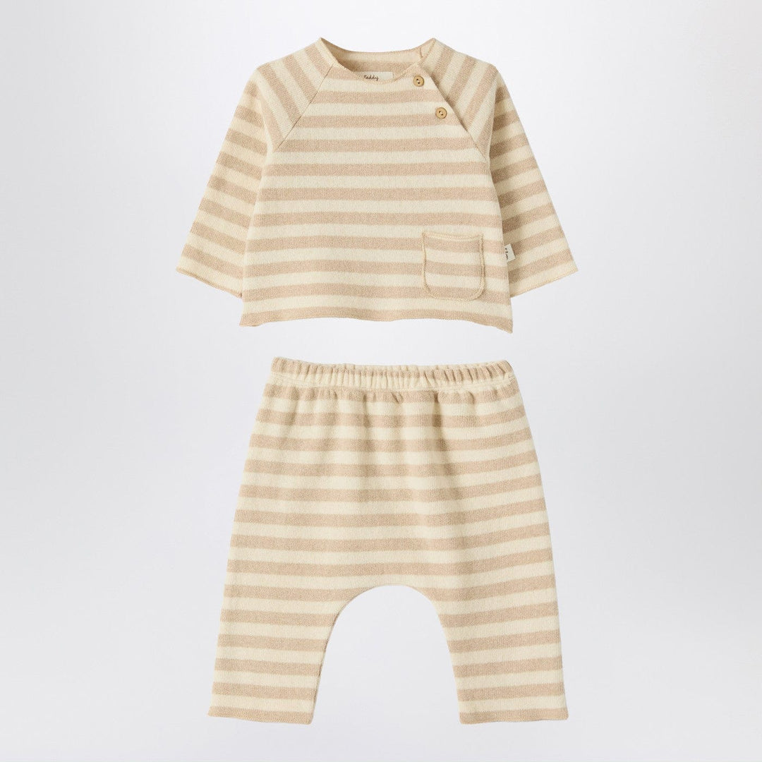 Apparel &amp; Accessories 12/18M Teddy &amp; Minou - Two-piece beige striped knit set Brand