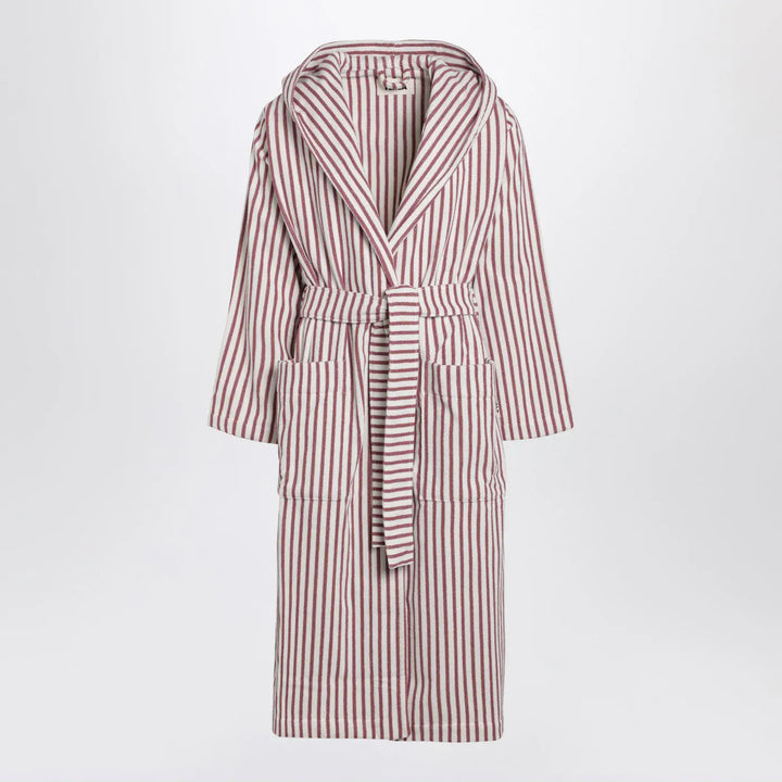 Tekla - Bathrobe white/dark pink striped Brand Apparel &amp; Accessories L