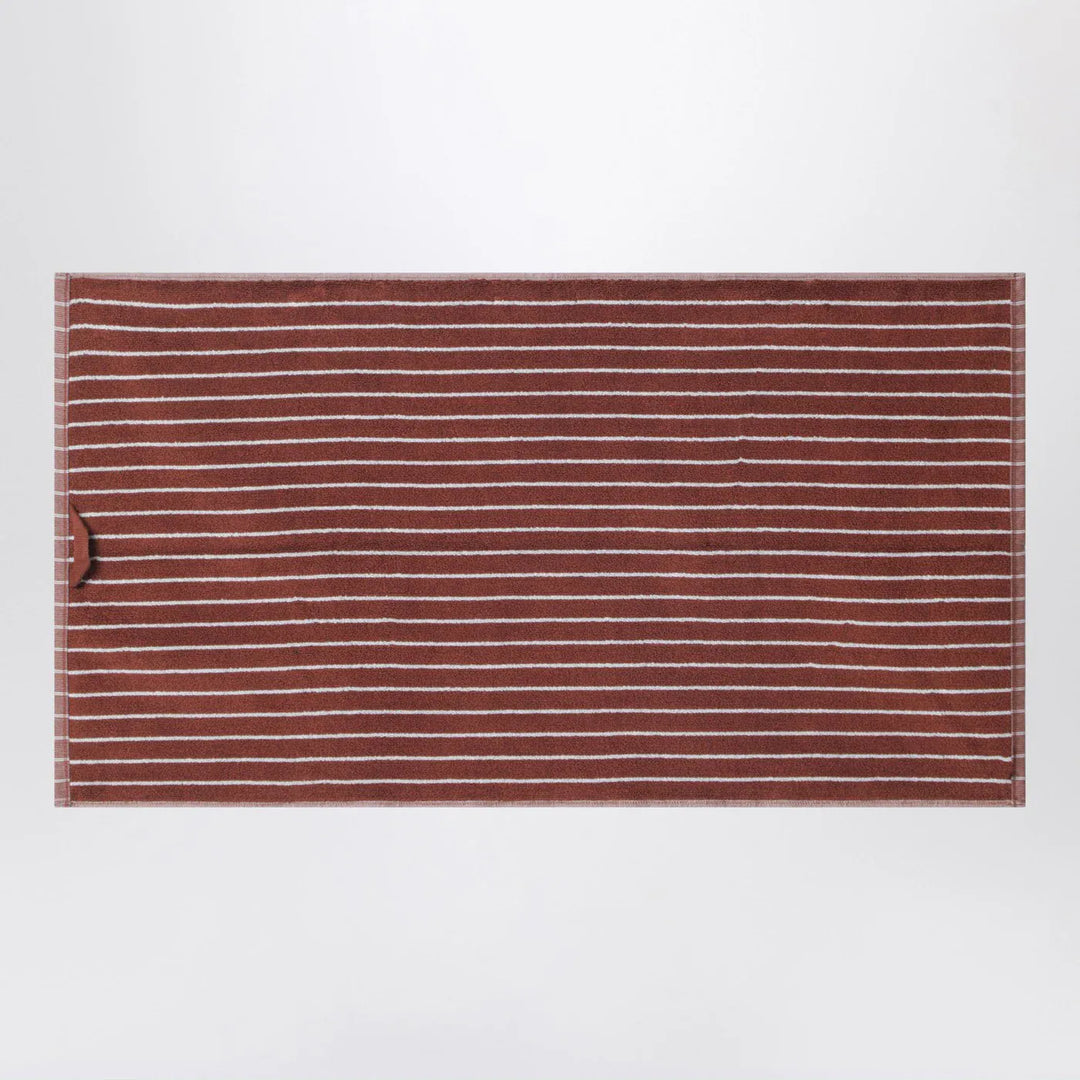 Tekla - Striped reddish-brown bath towel 50x90 cm Brand Apparel &amp; Accessories U