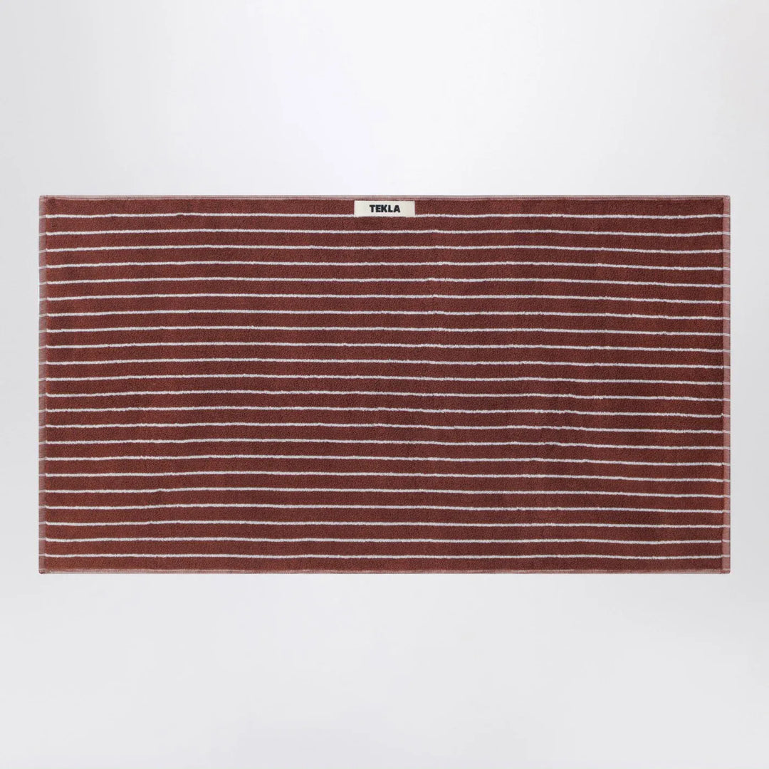 Tekla - Striped reddish-brown bath towel 50x90 cm Brand Apparel &amp; Accessories U