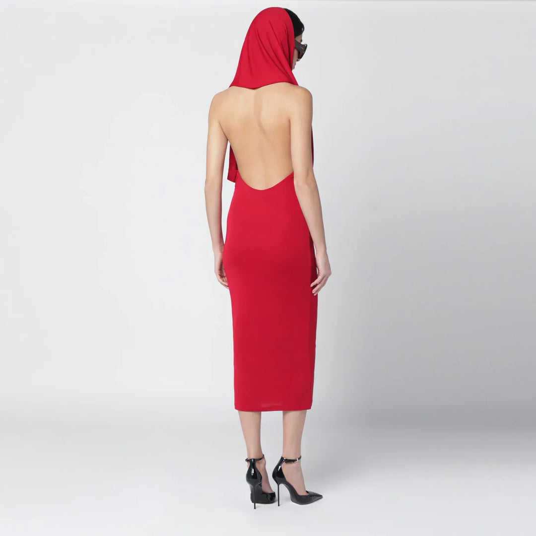 THE ANDAMANE - Red Annie hooded midi dress Brand Apparel &amp; Accessories