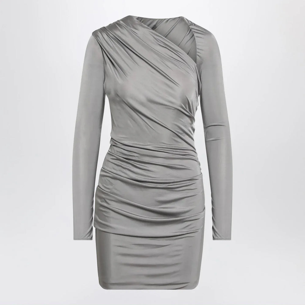 The Attico - Draped grey mini dress Brand Apparel & Accessories 40  IT