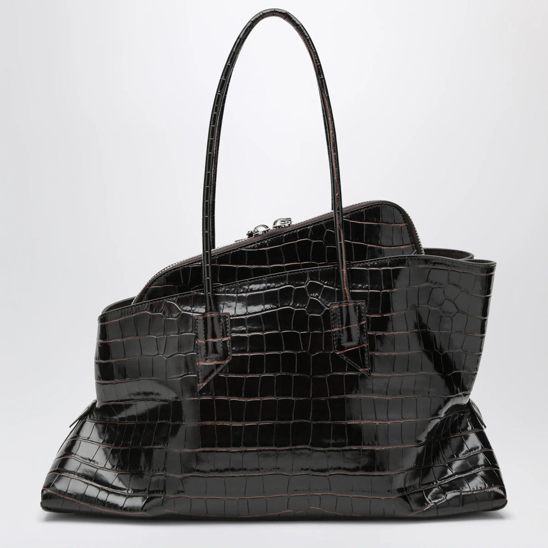 The Attico - La Passeggiata Medium bag in coffee crocodile-print leather Brand Apparel &amp; Accessories U