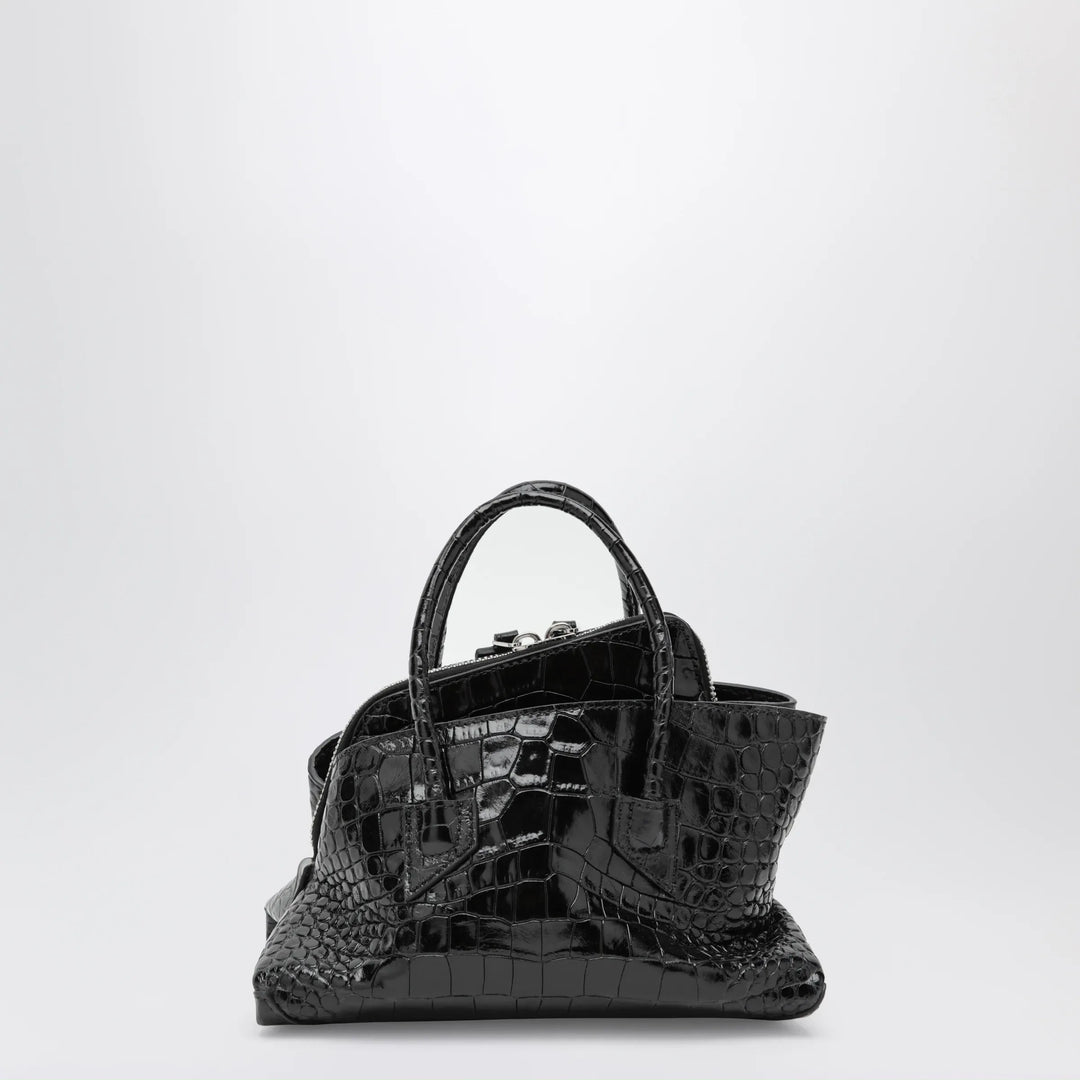 The Attico - La Passeggiata Mini black crocodile-print leather bag Brand Apparel &amp; Accessories TU