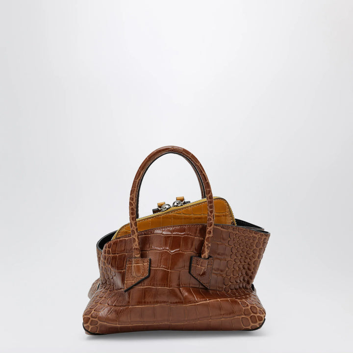 The Attico - La Passeggiata Mini shaded brown crocodile-print leather bag Brand Apparel &amp; Accessories TU