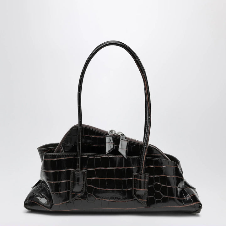 The Attico - La Passeggiata Small bag in coffee crocodile-print leather Brand Apparel &amp; Accessories U