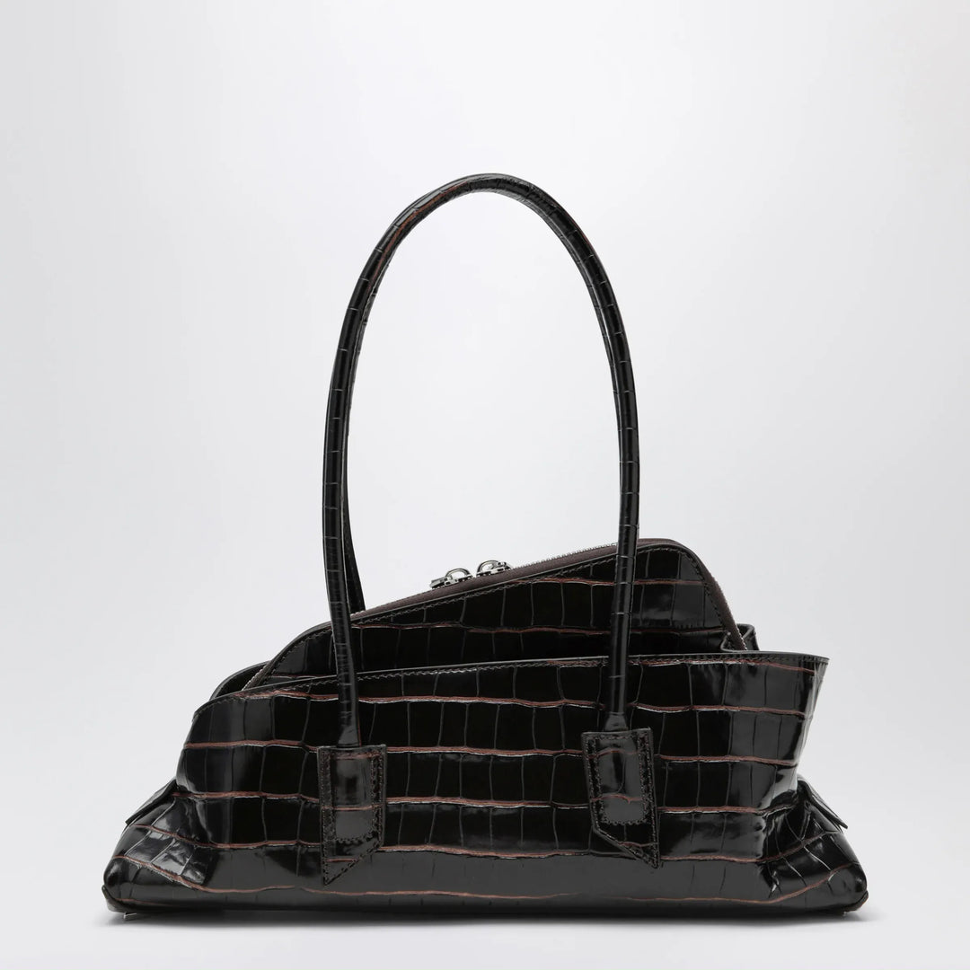 The Attico - La Passeggiata Small bag in coffee crocodile-print leather Brand Apparel &amp; Accessories U