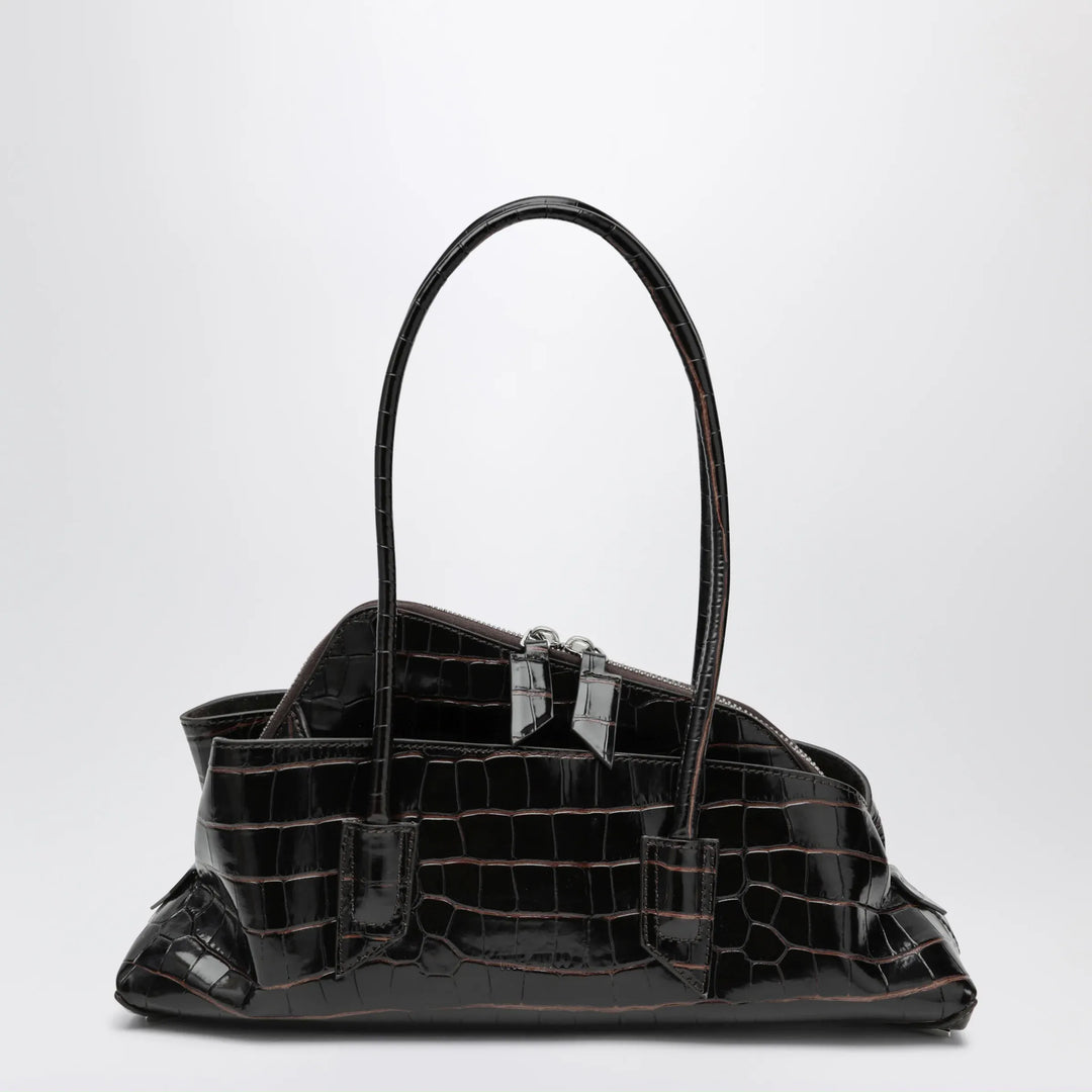 The Attico - La Passeggiata Small bag in coffee crocodile-print leather Brand Apparel &amp; Accessories U
