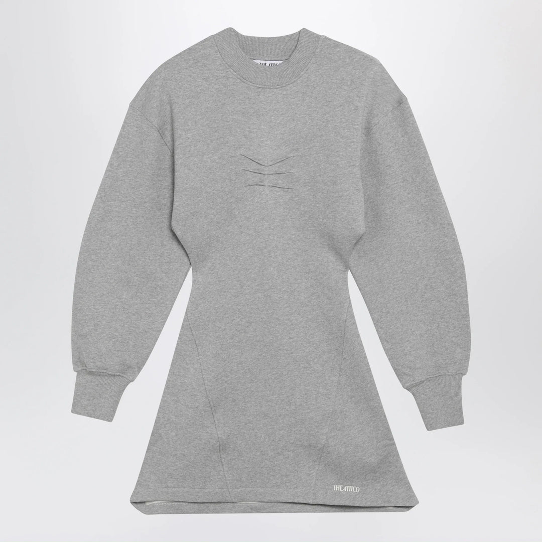 The Attico - Melange cotton jersey mini dress in grey Brand Apparel &amp; Accessories 42  IT