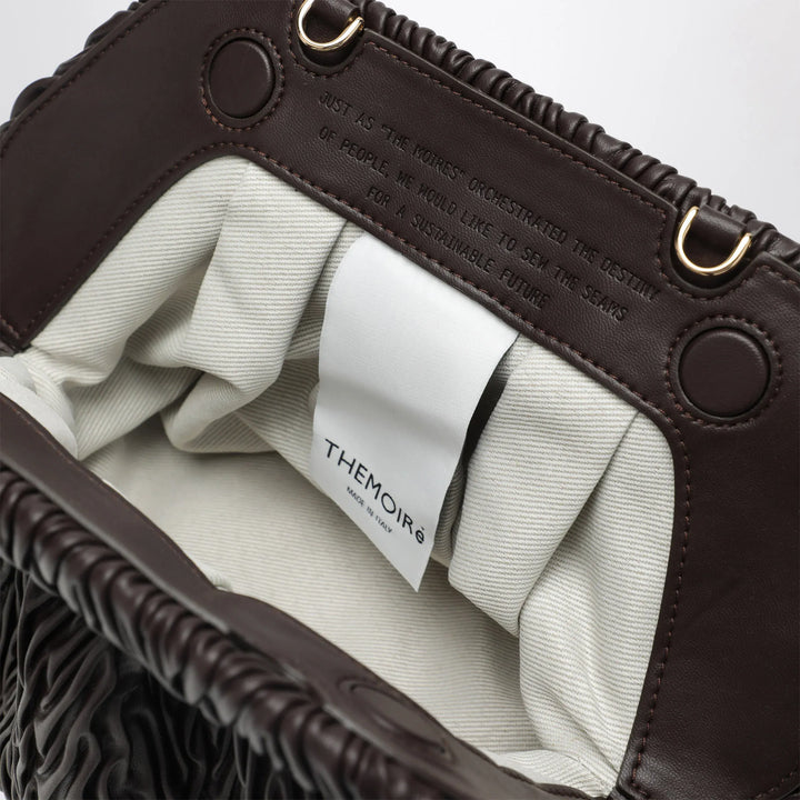 THEMOIRè - Brown Gathered Vegan Leather Clutch Brand Apparel &amp; Accessories TU
