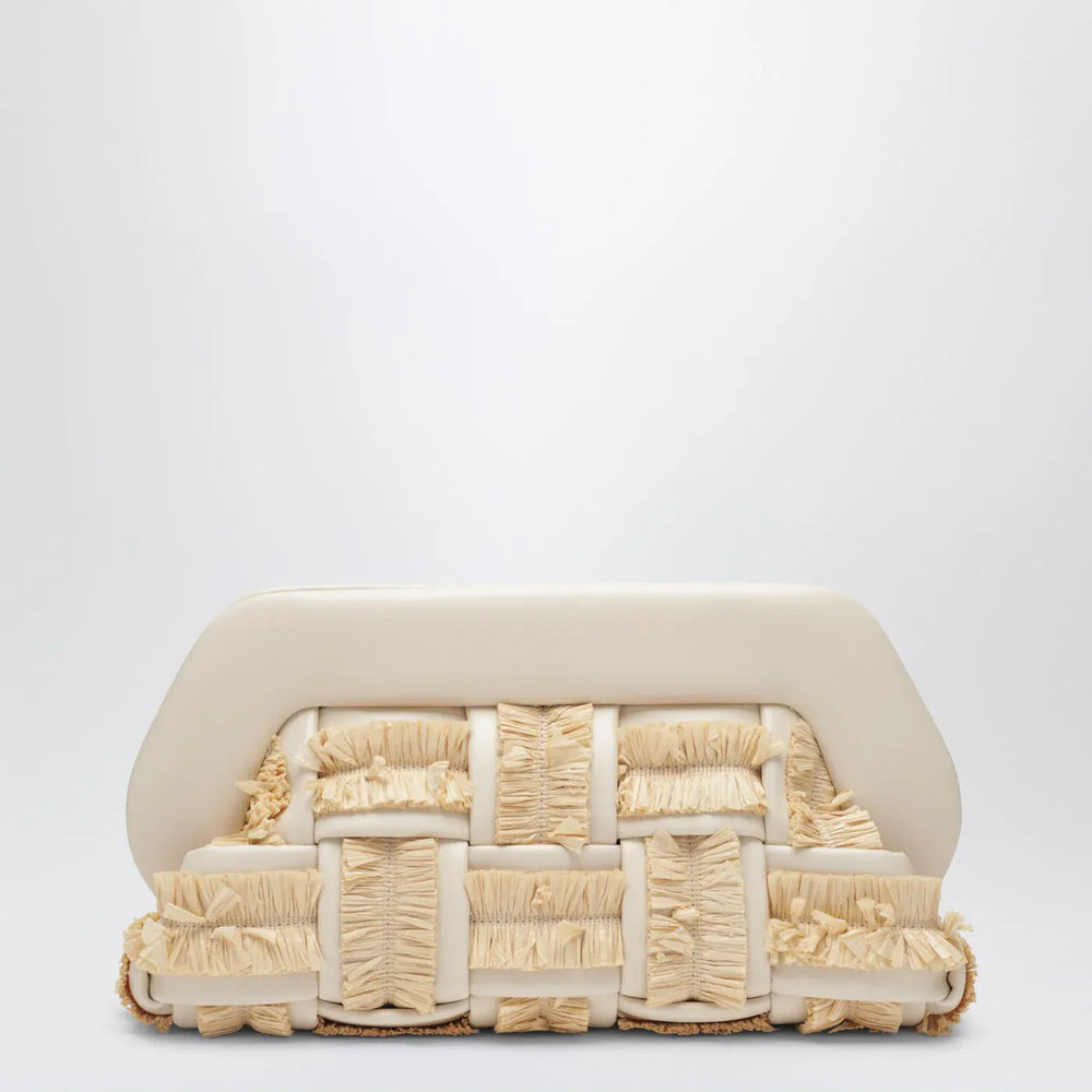 THEMOIRè - Tia clutch in butter color with raffia inserts Brand Apparel & Accessories TU