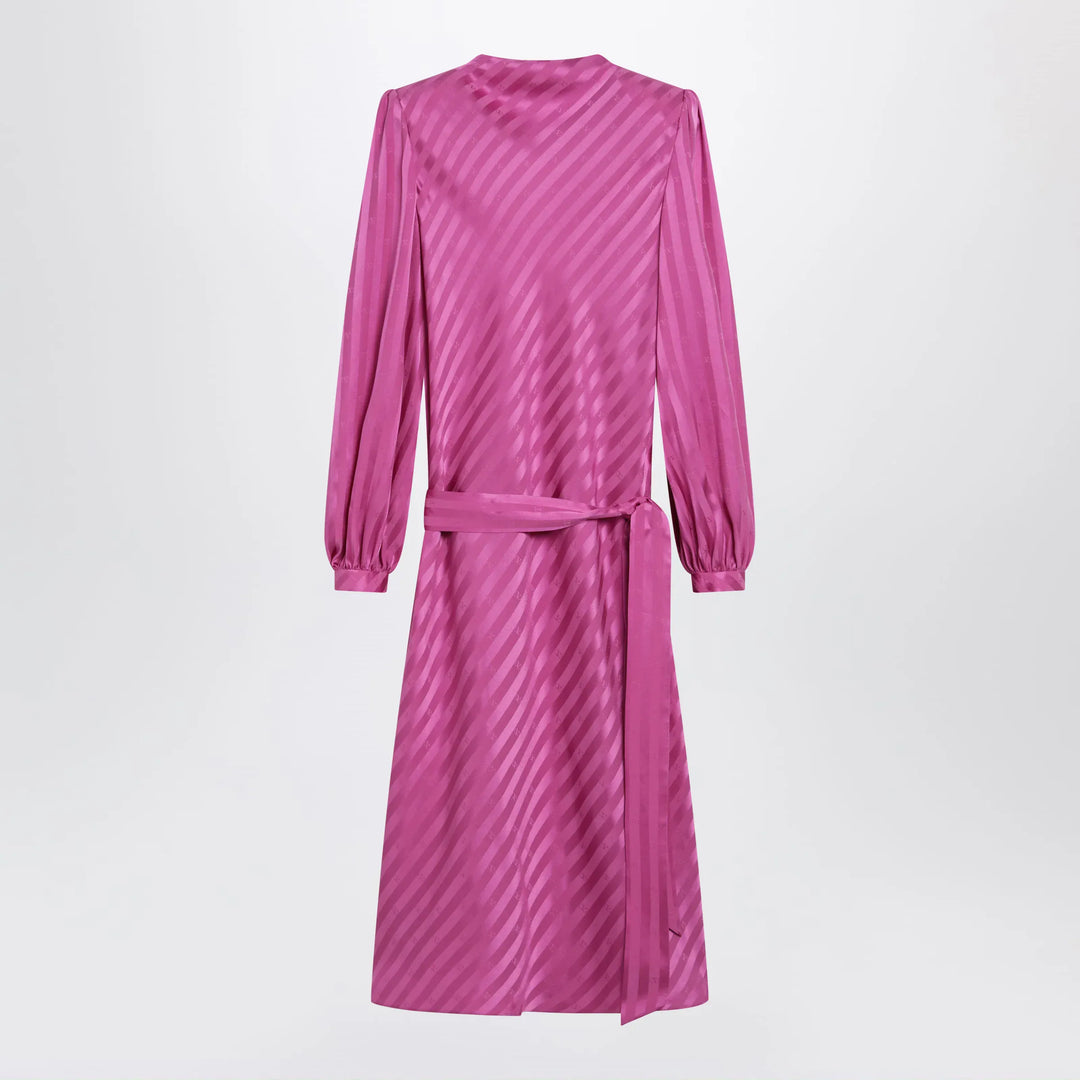 Valentino - Fuchsia silk jacquard midi dress Brand Apparel & Accessories 40  IT