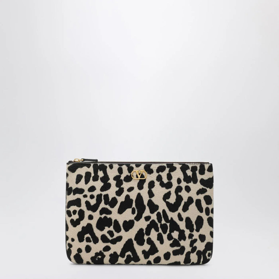 Valentino Garavani - Animal-print pony-effect VLogo Signature pouch Brand Apparel &amp; Accessories TU