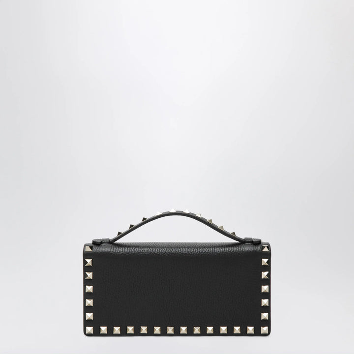 Valentino Garavani - Black Rockstud Leather Wallet with Chain Brand Apparel &amp; Accessories U