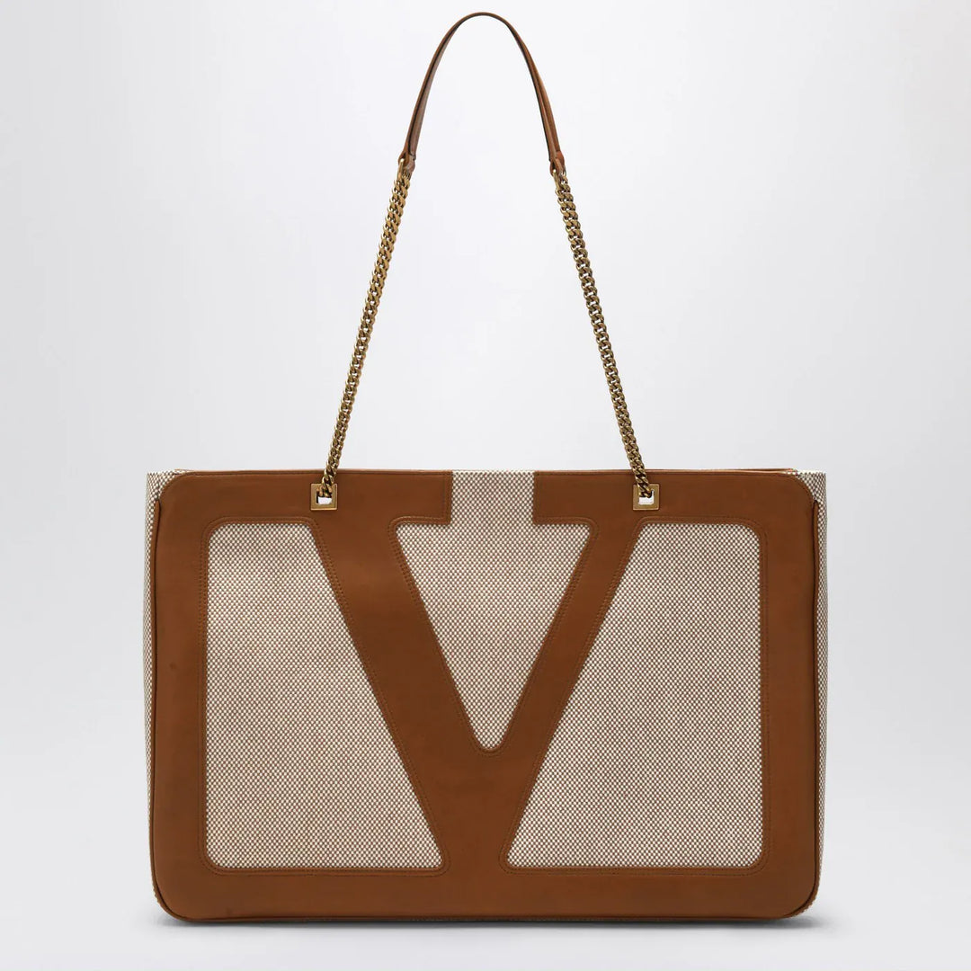 Valentino Garavani - Large Viva Superstar Bag in Natural/Spice Canvas Brand Apparel &amp; Accessories TU