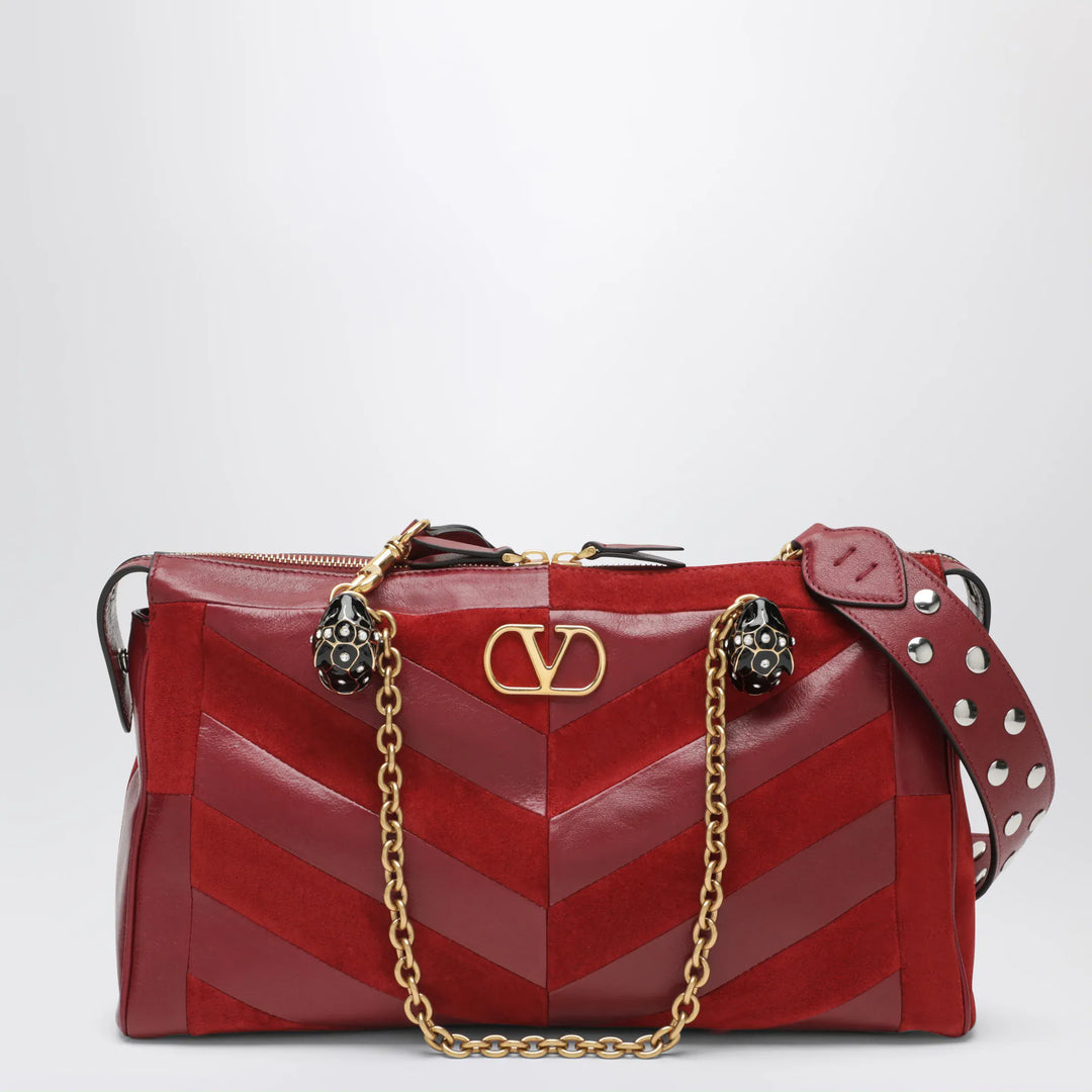 Valentino Garavani - Medium Panthea shoulder bag in suede and nappa leather with Chevron pattern Brand Apparel &amp; Accessories U