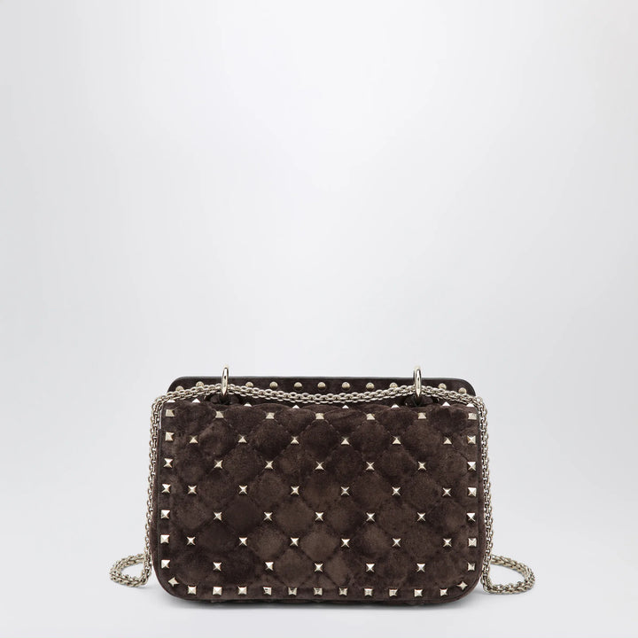 Valentino Garavani - Rockstud Spike bag in brown suede Brand Apparel &amp; Accessories U