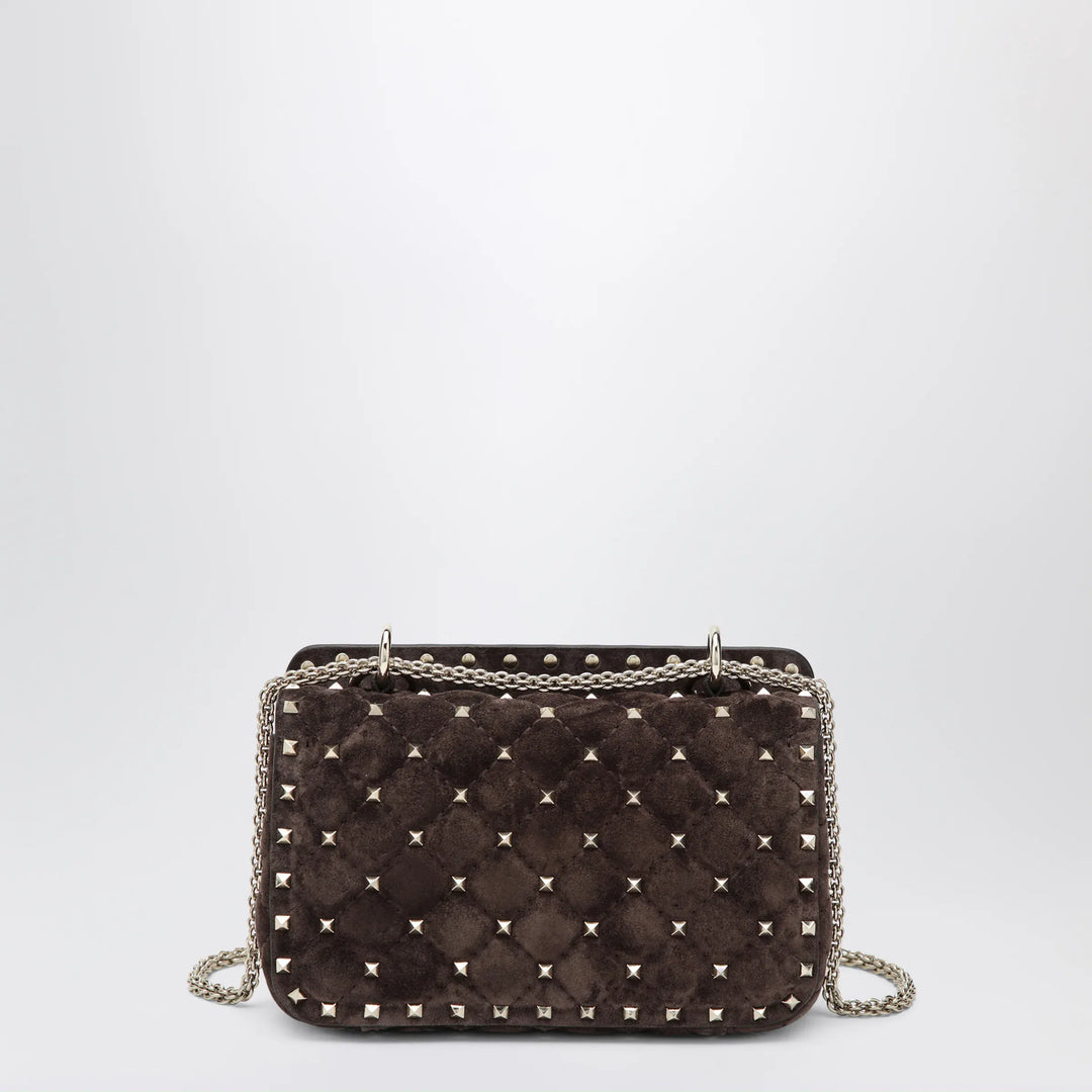Valentino Garavani - Rockstud Spike bag in brown suede Brand Apparel &amp; Accessories U