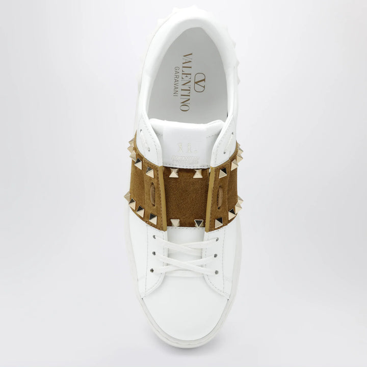 Valentino Garavani - Rockstud Untitled trainers in white leather/beige Havana Brand Apparel &amp; Accessories