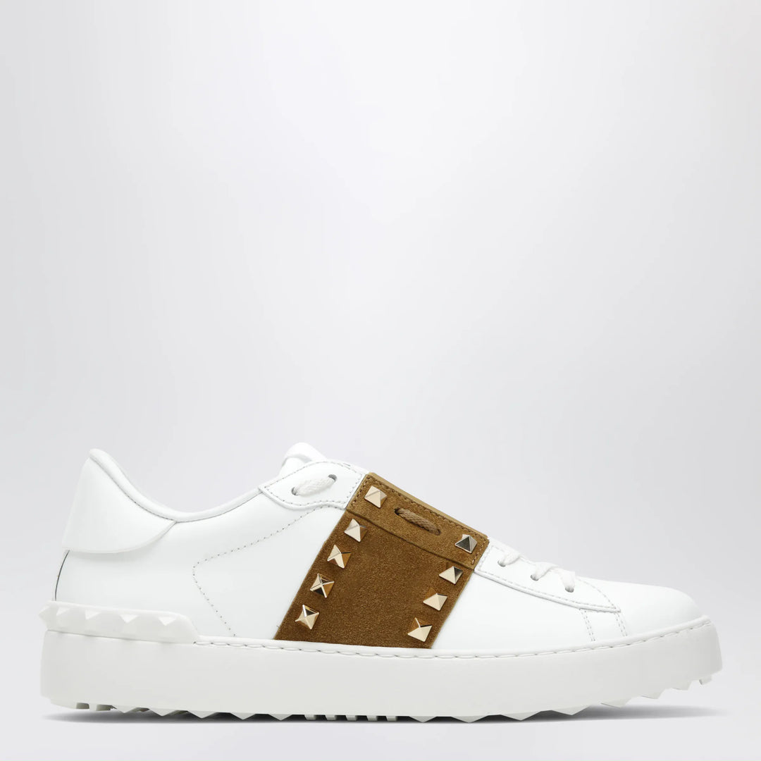 Valentino Garavani - Rockstud Untitled trainers in white leather/beige Havana Brand Apparel &amp; Accessories 36,5 IT