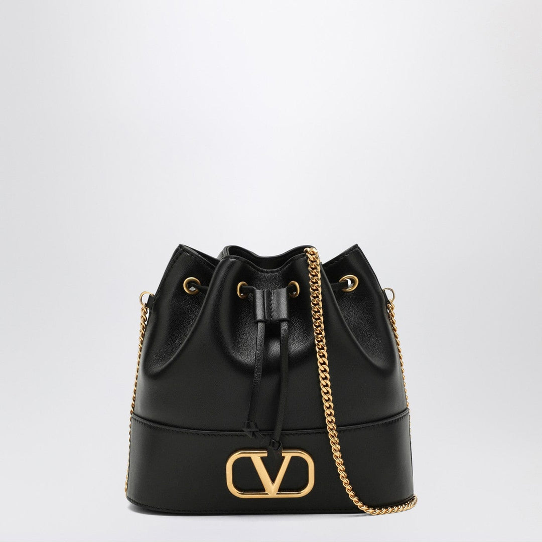 Apparel &amp; Accessories TU Valentino Garavani - Vlogo black leather bucket bag Brand