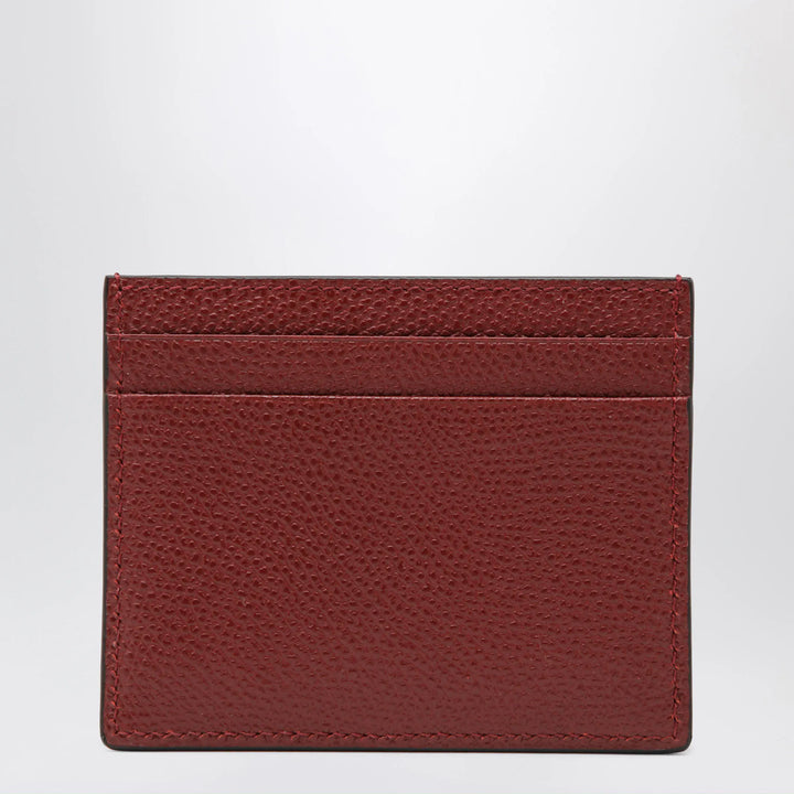 Valentino Garavani - VLogo Signature card holder in grained calfskin, russet red Brand Apparel &amp; Accessories U