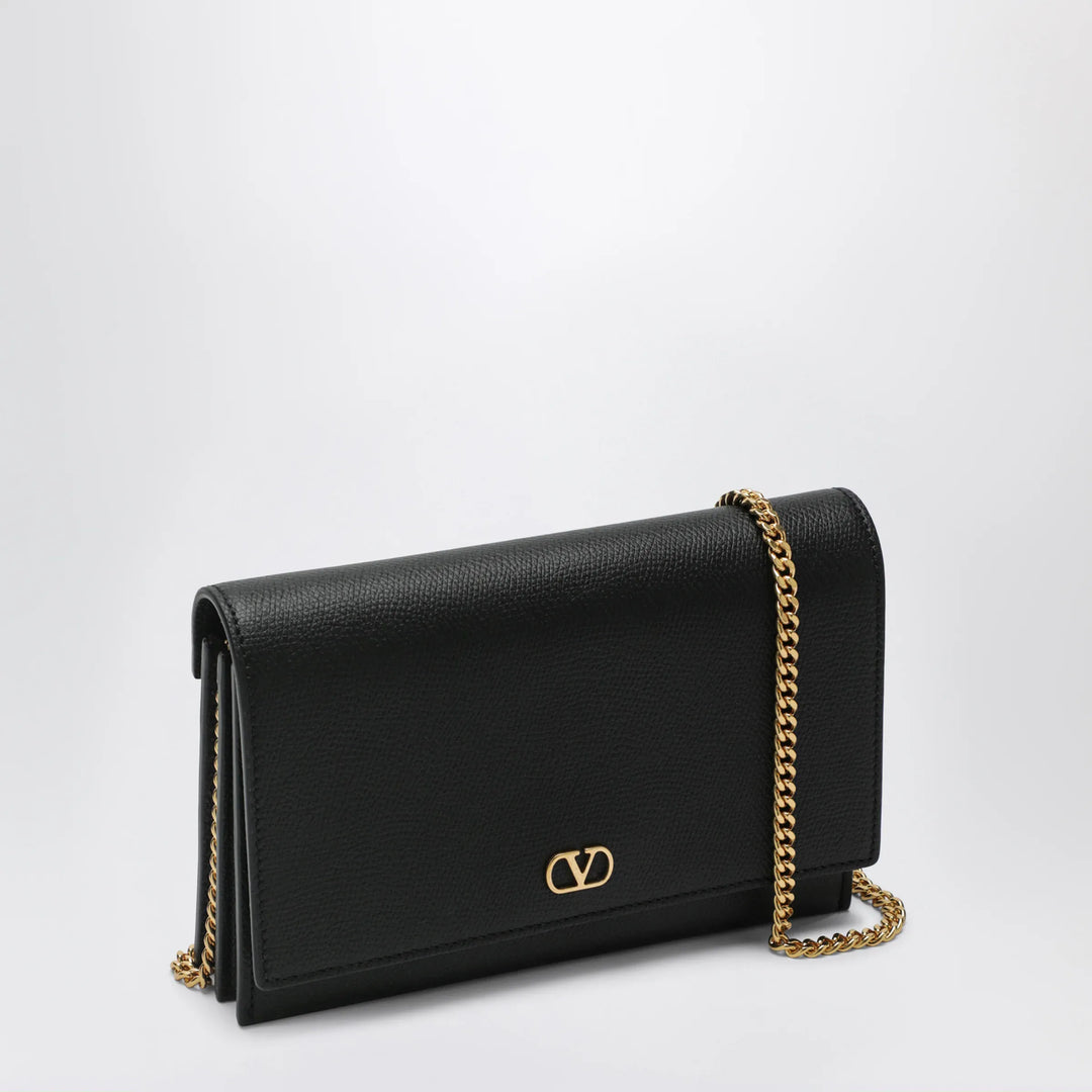 Valentino Garavani - VLogo Signature grained calfskin clutch in black Brand Apparel &amp; Accessories TU