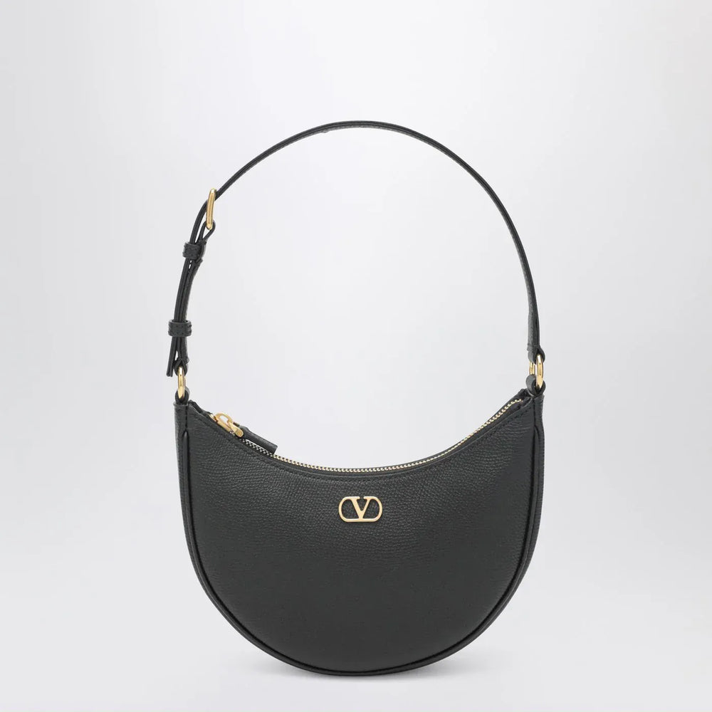 Valentino Garavani - Vlogo Signature Mini Hobo bag in black leather Brand Apparel & Accessories TU