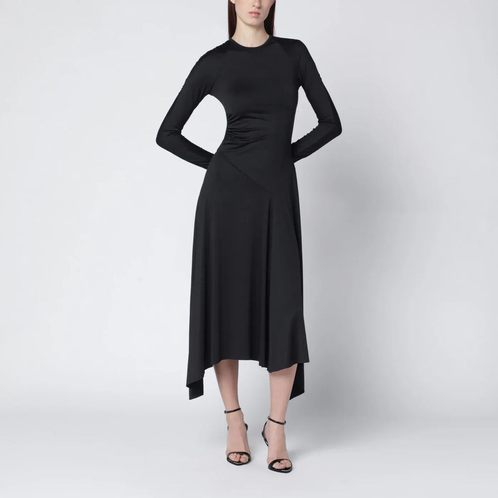 Victoria Beckham - Black asymmetric midi dress Brand Apparel & Accessories 6 UK