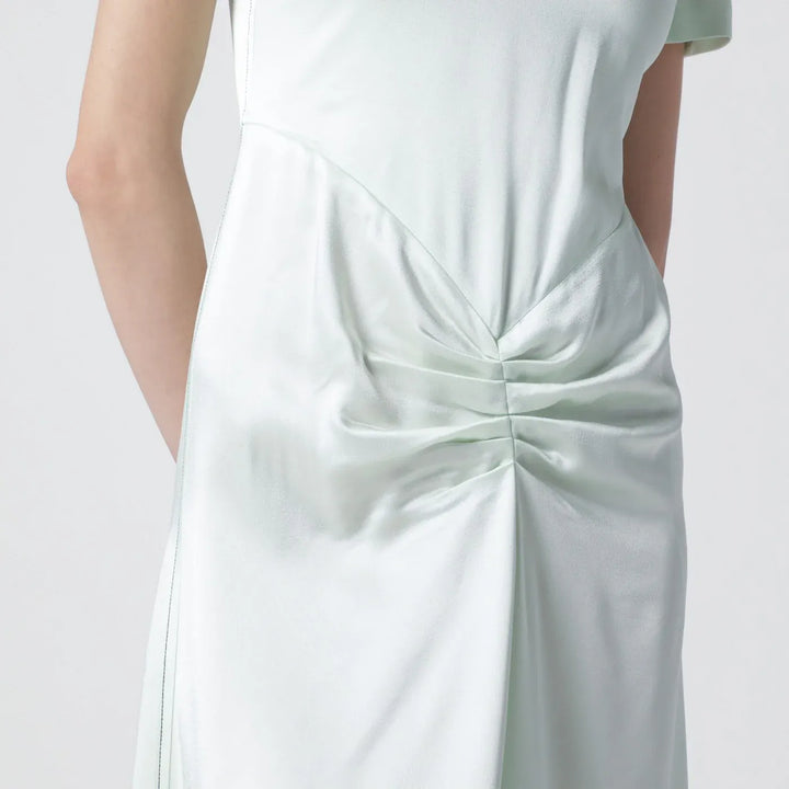 Victoria Beckham - Blaire dress with gathered waist in aloe colour Brand Apparel &amp; Accessories