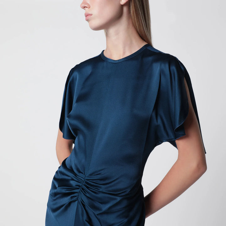 Victoria Beckham - Ocean blue Isabella satin crêpe maxi dress Brand Apparel &amp; Accessories