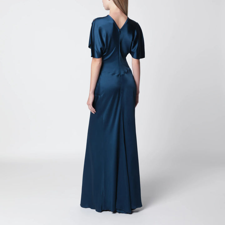 Victoria Beckham - Ocean blue Isabella satin crêpe maxi dress Brand Apparel &amp; Accessories