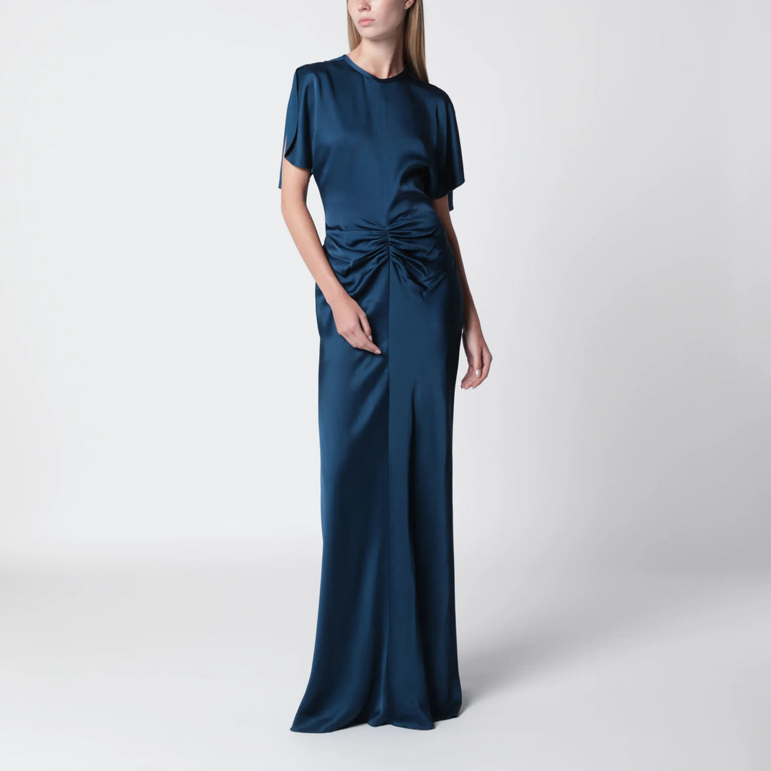 Victoria Beckham - Ocean blue Isabella satin crêpe maxi dress Brand Apparel &amp; Accessories 6 UK