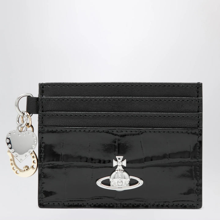 Vivienne Westwood - Croc-embossed leather card holder with charms, black Brand Apparel &amp; Accessories U