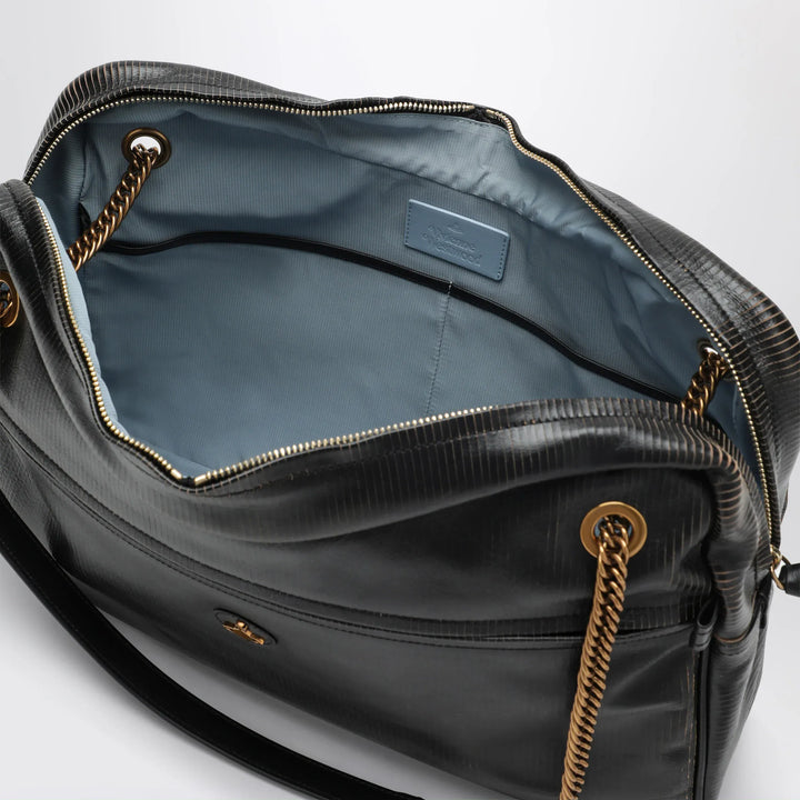 Vivienne Westwood - Dolce Large shoulder bag in textured calf leather black/beige Brand Apparel &amp; Accessories U