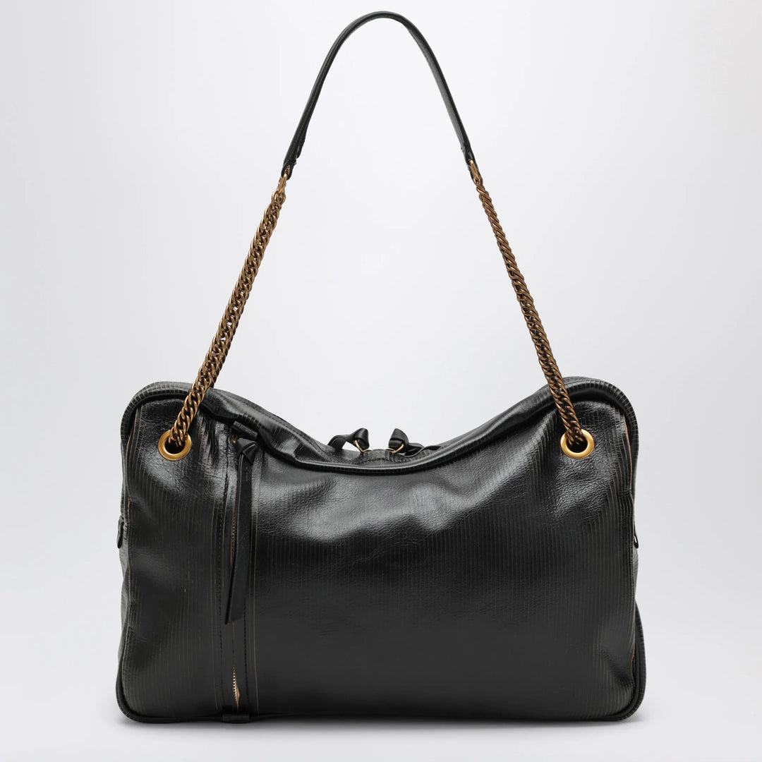 Vivienne Westwood - Dolce Large shoulder bag in textured calf leather black/beige Brand Apparel &amp; Accessories U
